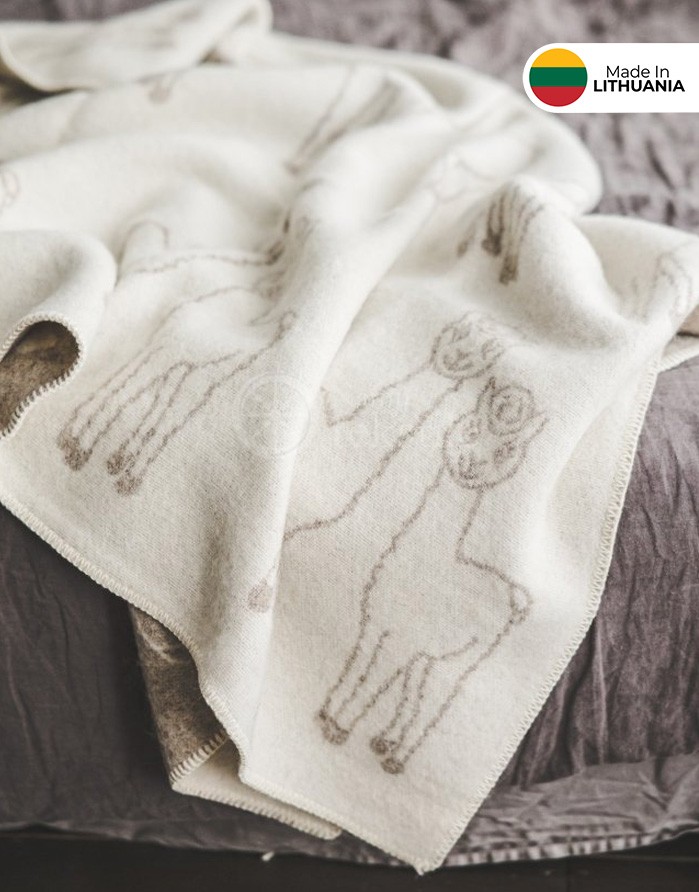 Dabīgas vilnas sega "Alpaca Beige" 130x200 cm