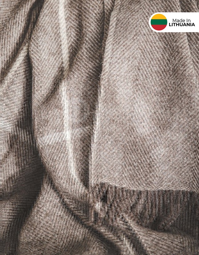 Natural wool blanket "Elegant Brown" 140x240 cm