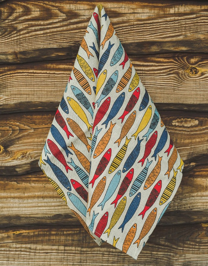 Virtuves dvielis "Colorful Fish", 50x70cm