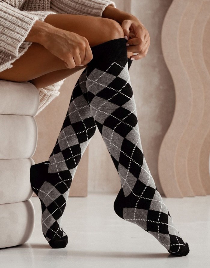Women's socks "Diamond Vintage" Black/Grey