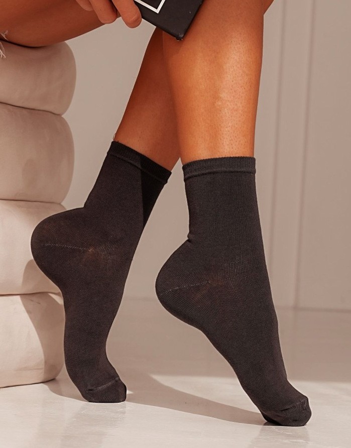 Women's socks "Plain cotton" Dark Grey