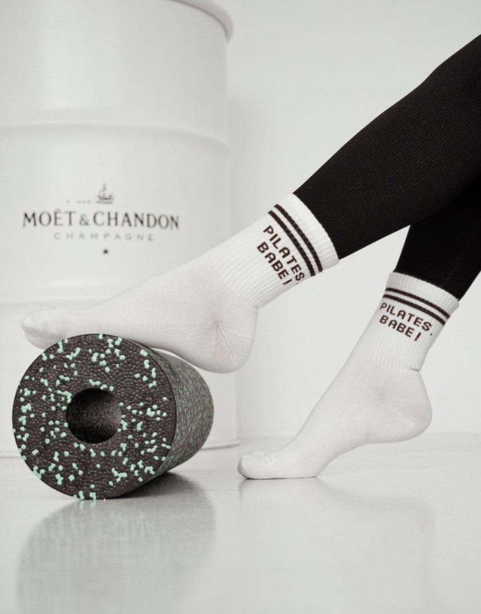 Women's socks "Pilates Babe" Cream