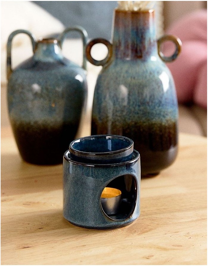 Candlestick Holder "SOLETO Ceramic Blue"