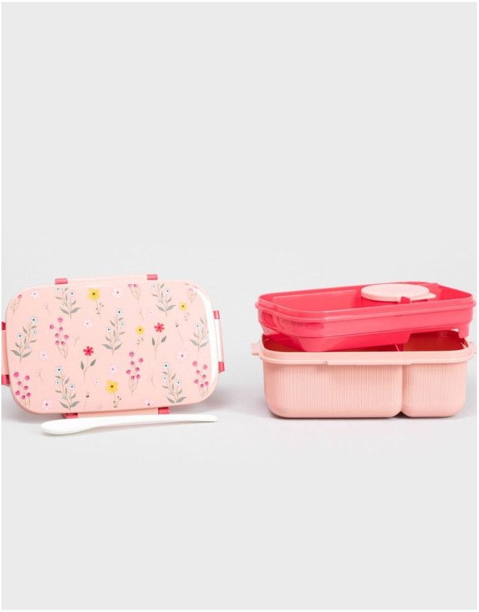 Lunch box with bottle set "Lusy, Rose"