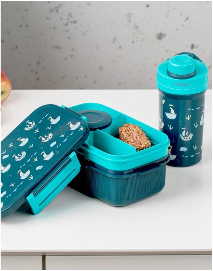 Lunch box with bottle set "Cairo Granat"