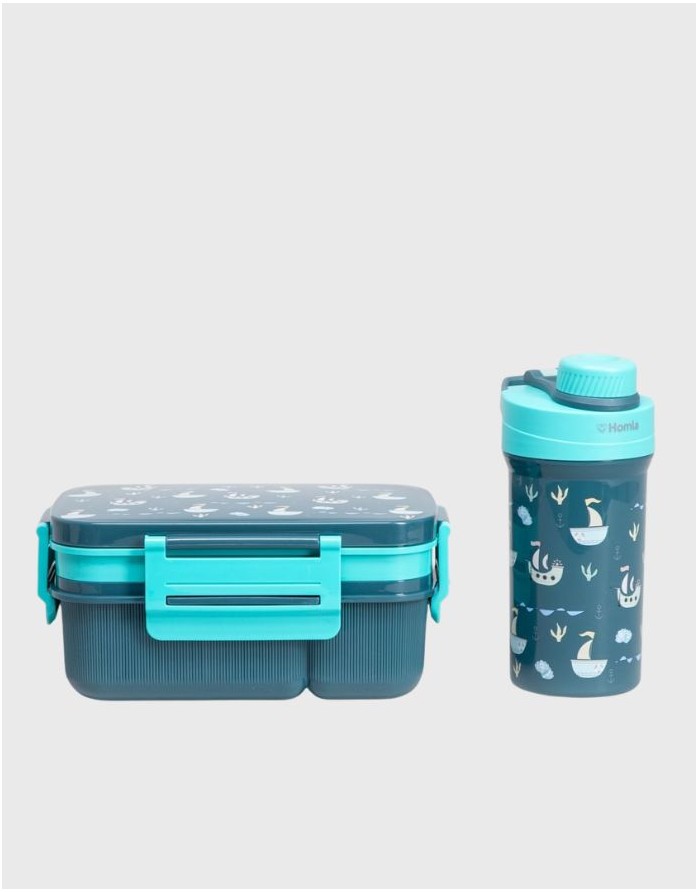 Lunch box with bottle set "Cairo Granat"