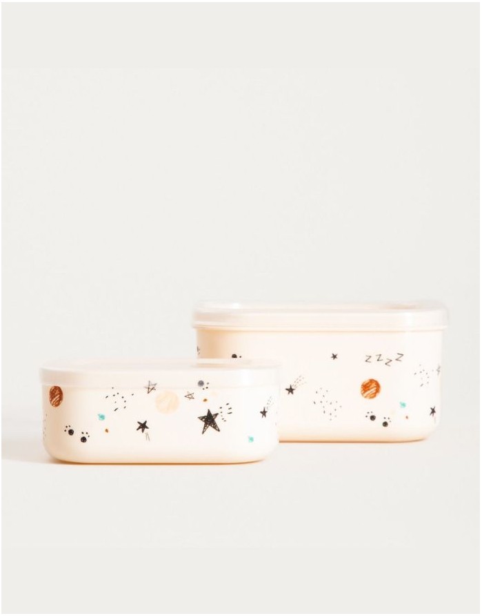 Lunch Box "SPACEKID Cream" 2 pcs.