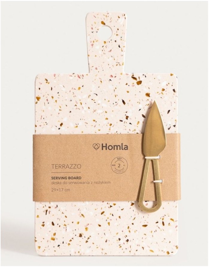 Serving board with knife "TERAZZO Square"