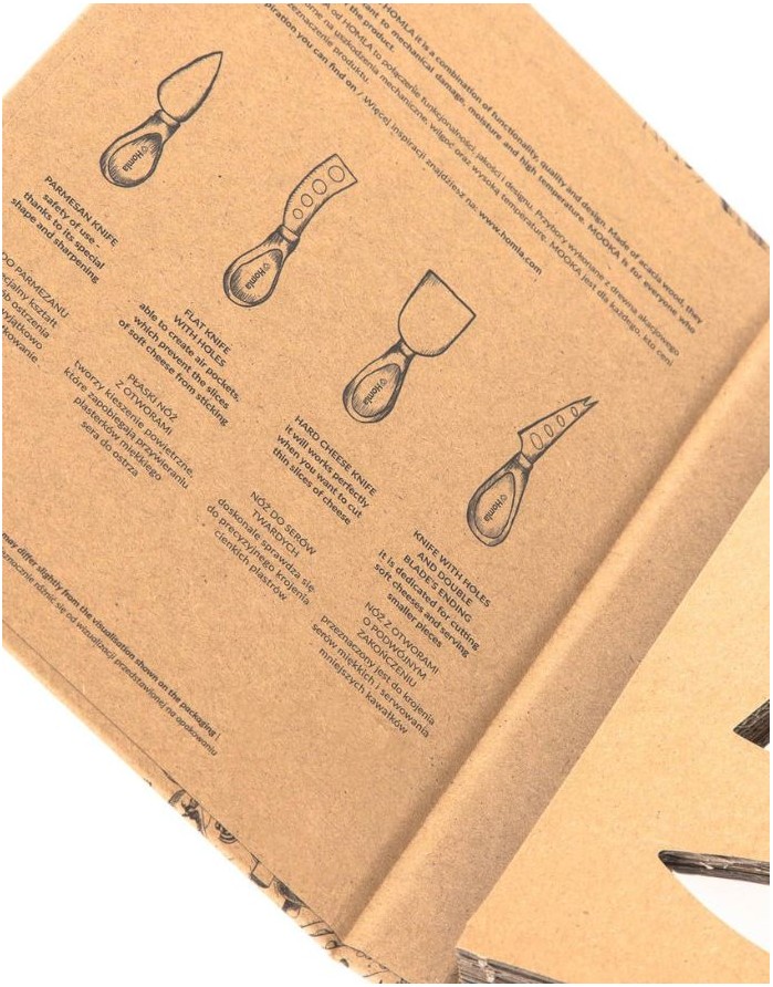 Набор ножей для сыра "Mooka Wood" 4 шт