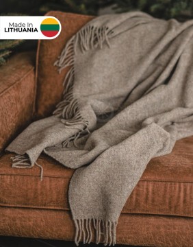 Одеяло из натуральной шерсти "Jaukumas Brown" 140x200 cm