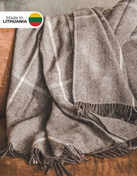 Одеяло из натуральной шерсти "Elegant Brown" 140x240 cm