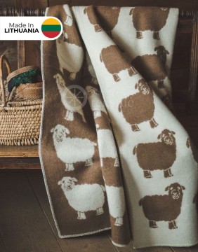 Одеяло из натуральной шерсти "Sheep Brown" 130x200 cm