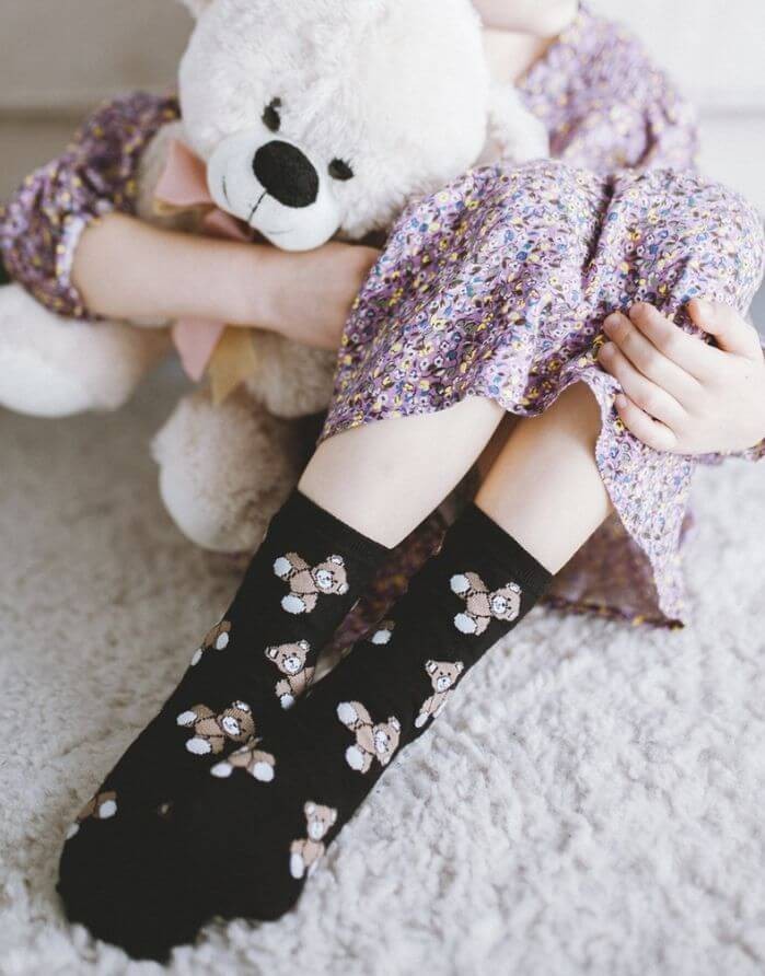 Children's socks "Teddy Bears Black"