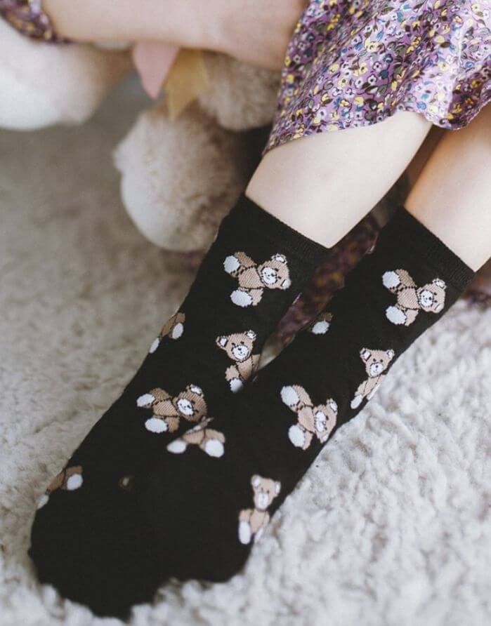 Children's socks "Teddy Bears Black"