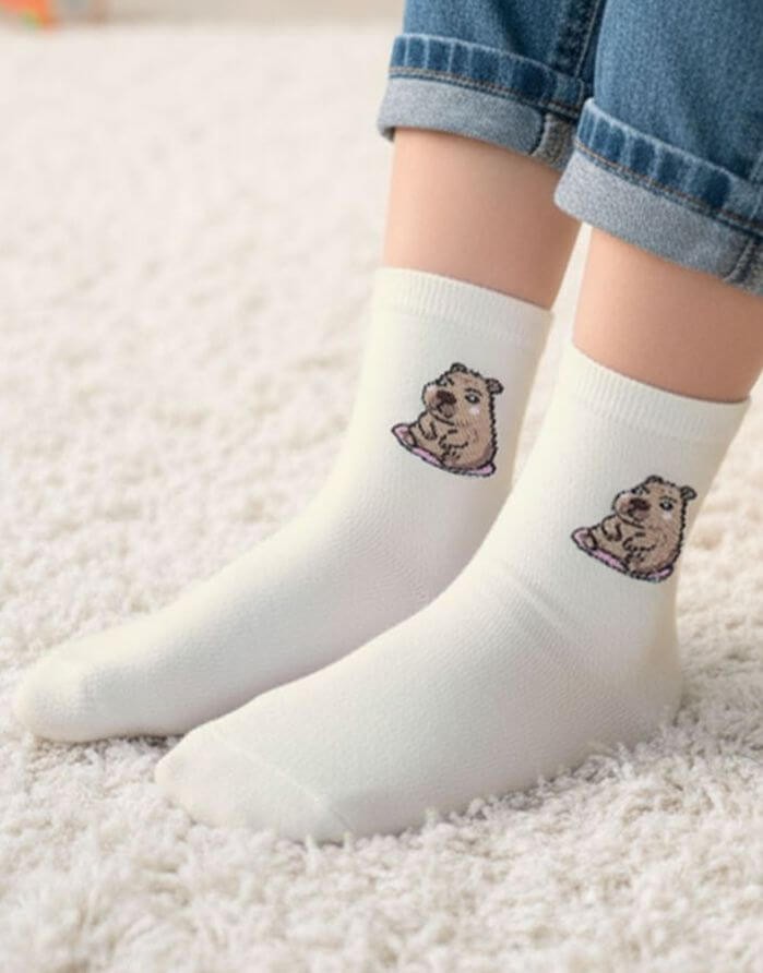 Children's socks "Capybara Ecru"