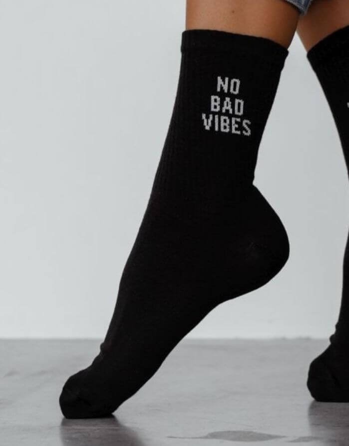 Women's socks "No Bad Vibes Black"