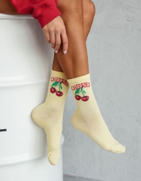Sieviešu zeķes "Cherries Yellow"