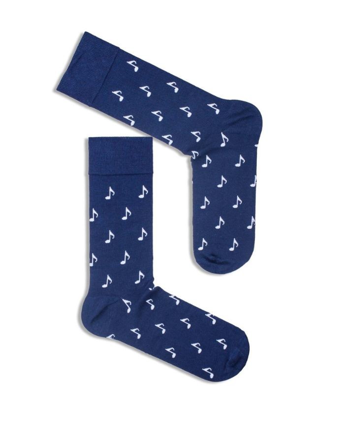Men's socks "Notes Navy Blue"