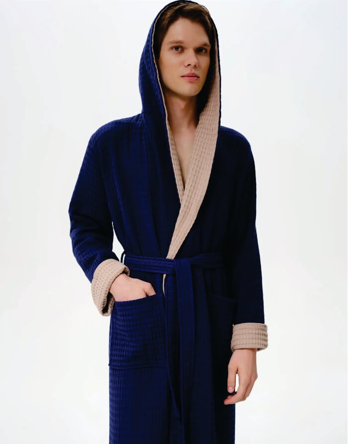 Bathrobe "Waffle Oms Navy"