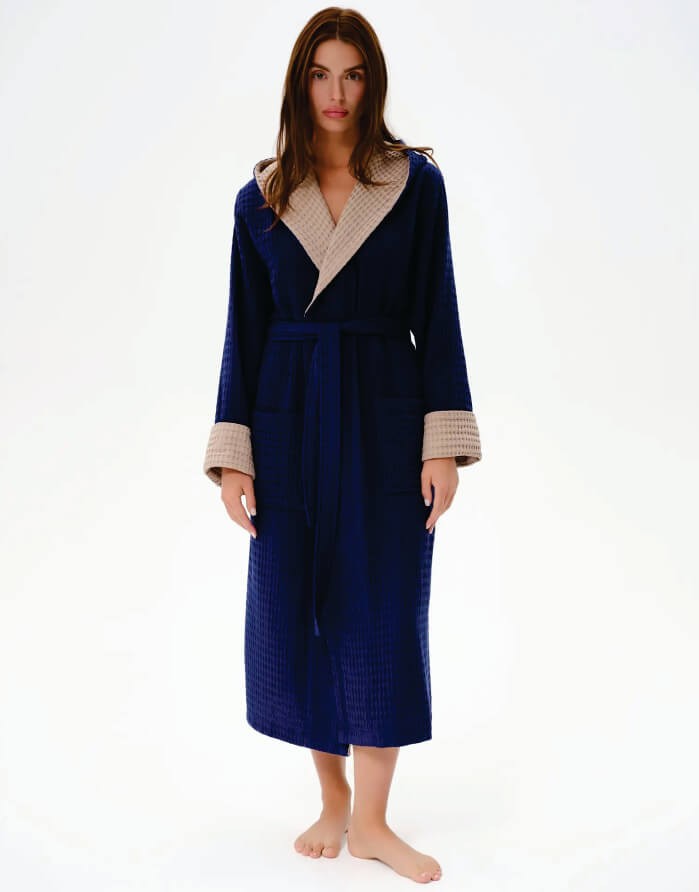 Bathrobe "Waffle Oms Navy"
