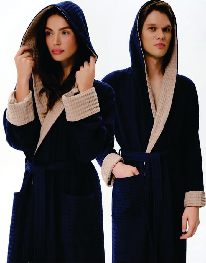 Bathrobe "Waffle Oms Navy"
