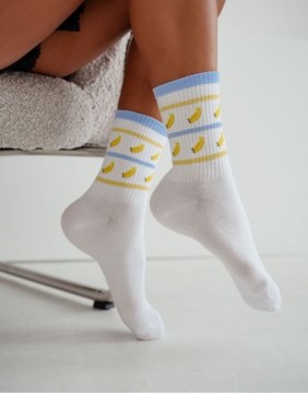 Women's socks "Bananas White"