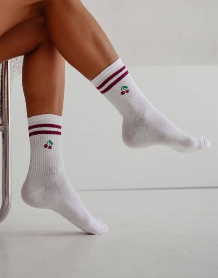 Women's socks "Cherries & Stripes"