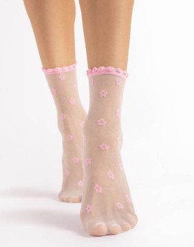 Women's socks "April White Rose" 15 Den