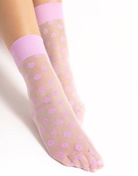 Женские носки "La La Off White Violet" 20 Ден