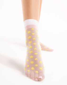 Women's socks "La La Off White Peach" 20 Den