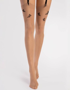 Sieviešu zeķes "Farfalle Nude Black" 20 Den