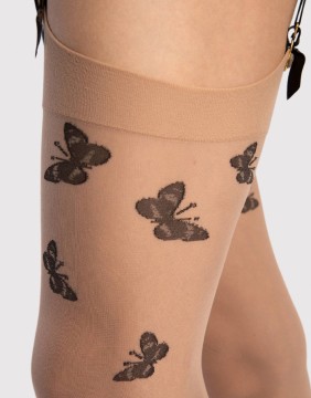 Женские носки "Farfalle Nude Black" 20 Ден