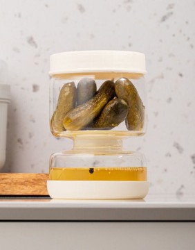 Glass Container "Cetriolo Beige" 0,7 l