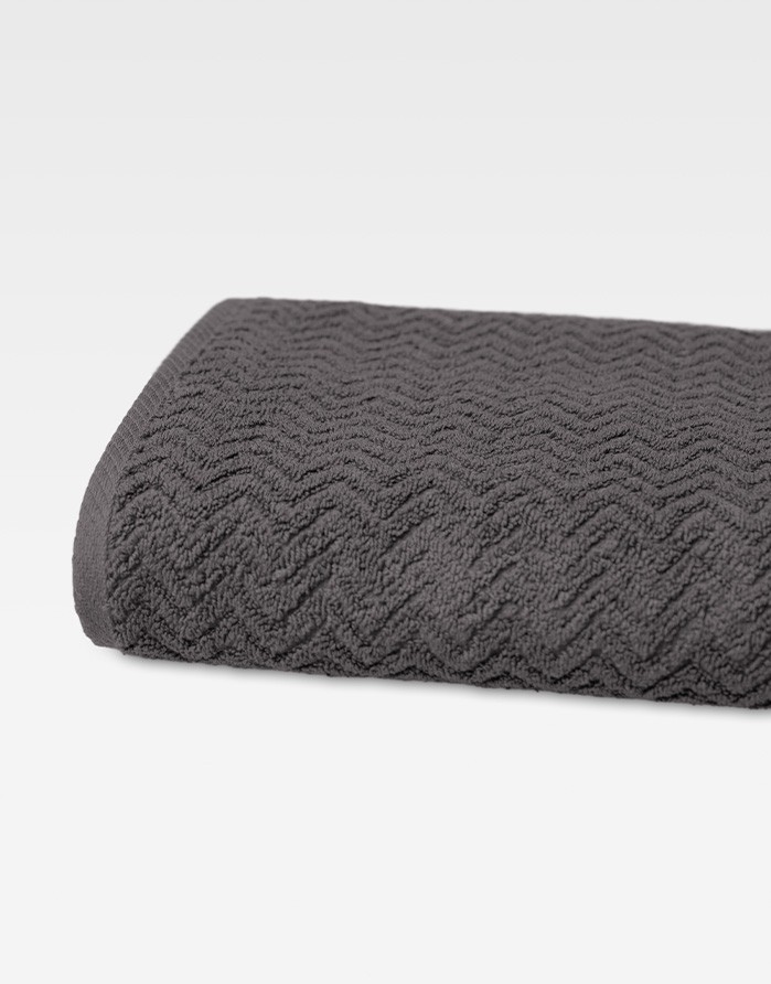Cotton Towel "Zigzag Anthrazit"