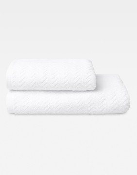 Cotton Towel "Zigzag White"
