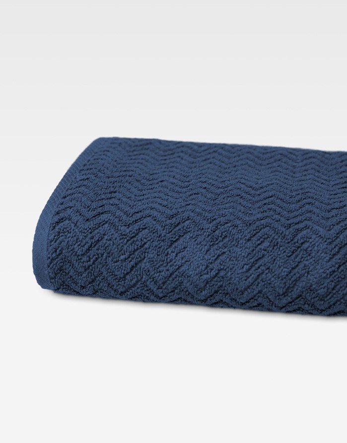 Kokvilnas dvielis "Zigzag Navy Blue"