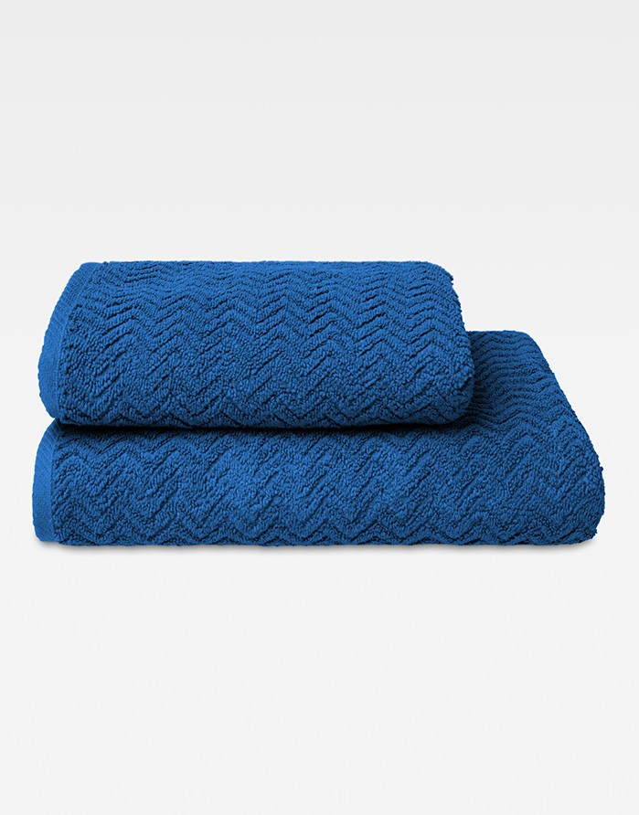 Cotton Towel "Zigzag Blue"