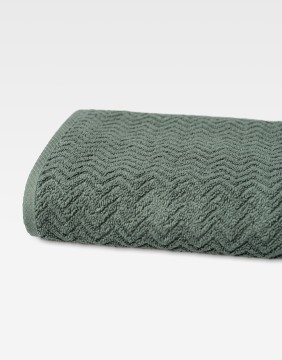 Cotton Towel "Zigzag Dark Forest"
