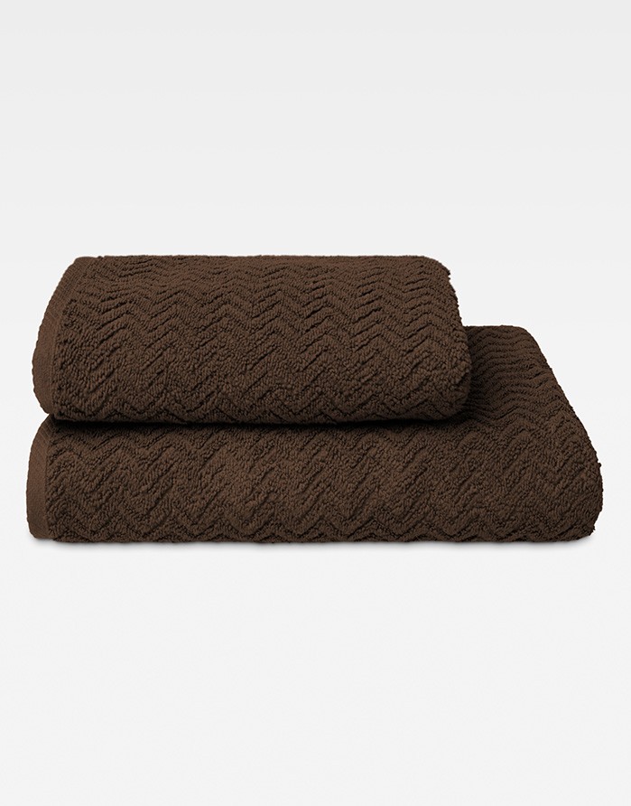 Cotton Towel "Zigzag Brown"