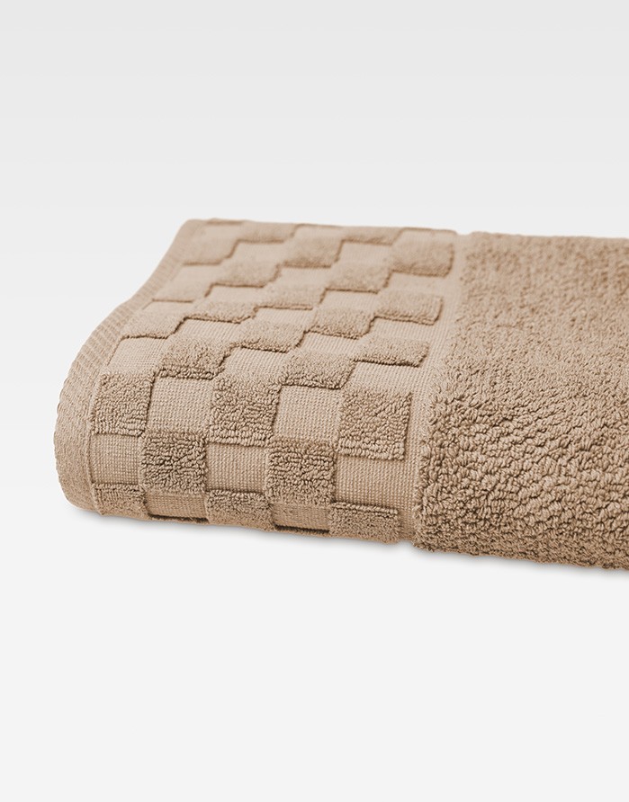 Полотенце из хлопка "Grid Taupe"