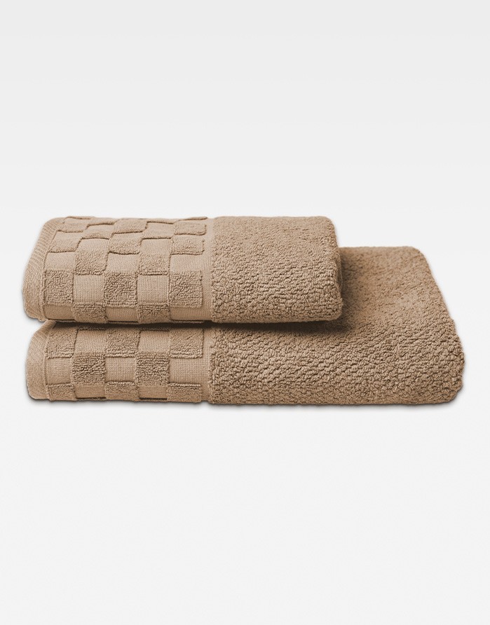 Полотенце из хлопка "Grid Taupe"