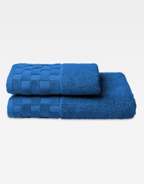 Полотенце из хлопка "Grid Blue"
