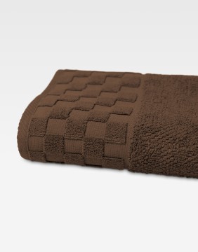 Kokvilnas dvielis "Grid Brown"