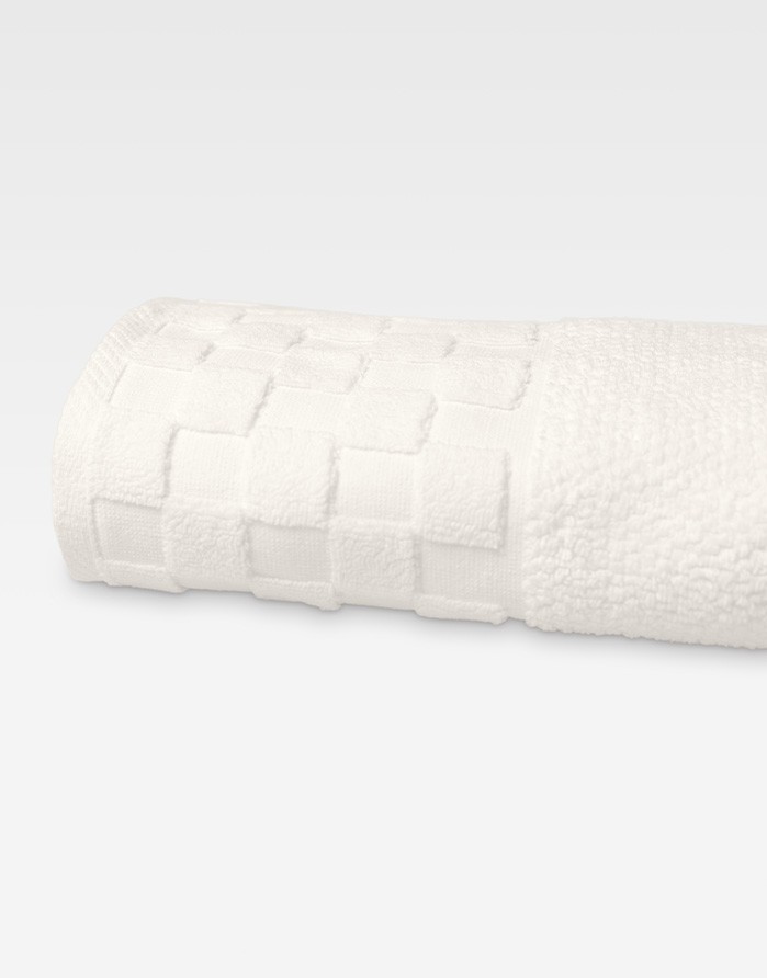 Cotton Towel "Grid Ecru"