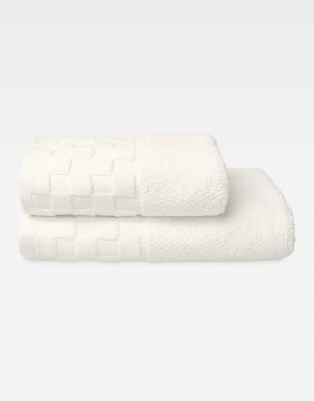 Cotton Towel "Grid Ecru"