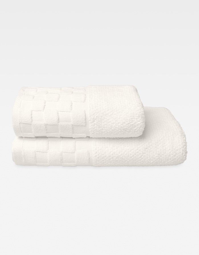 Cotton Towel "Grid Ecru"