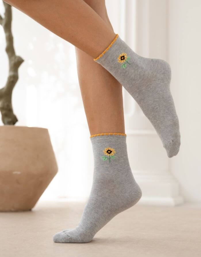 Women's socks "Sunflower Grey"