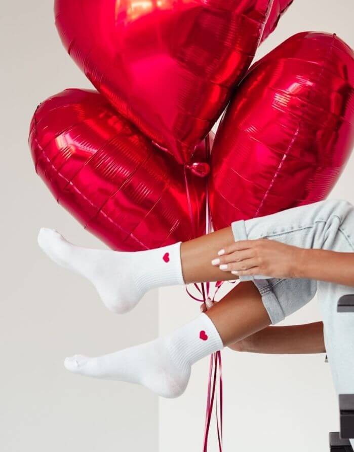 Women's socks "Little Heart White