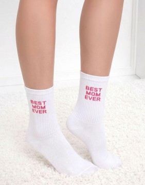 Sieviešu zeķes "Best Mom Ever Pink"