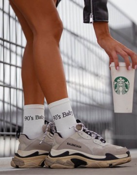 Women's socks "90s Baby Ecru"
